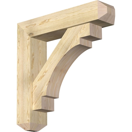 Ekena Millwork Merced Craftsman Rough Sawn Bracket w/ Offset Brace, Douglas Fir, 8"W x 36"D x 36"H BKT0806X36X36MRC04RDF